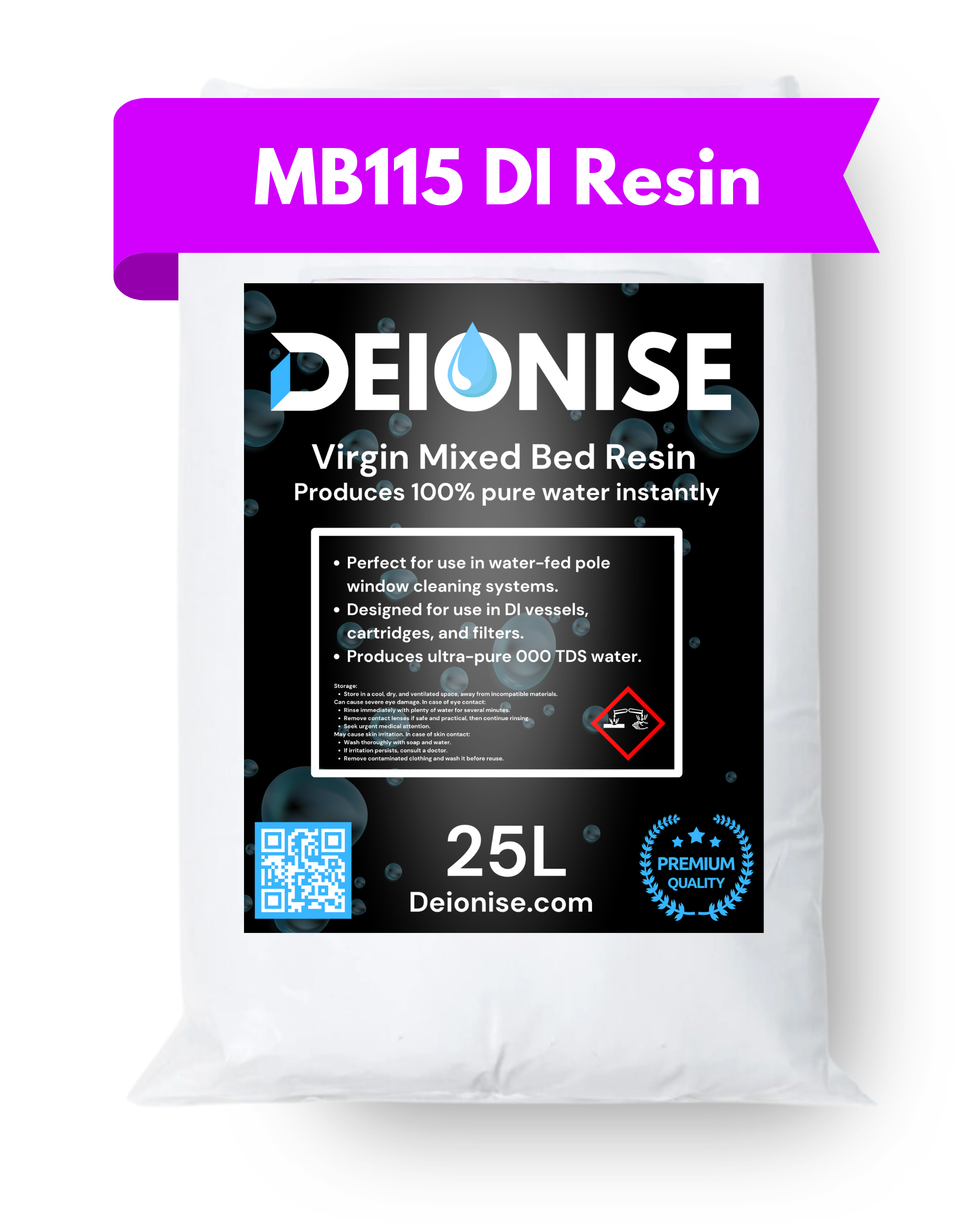 Deionise 25L MB115 Mixed Bed Resin